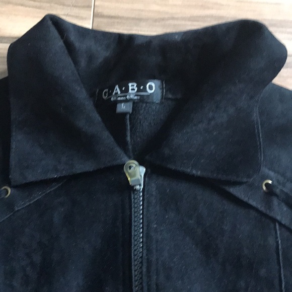 GABO black faux suede jacket size large - Picture 3 of 13